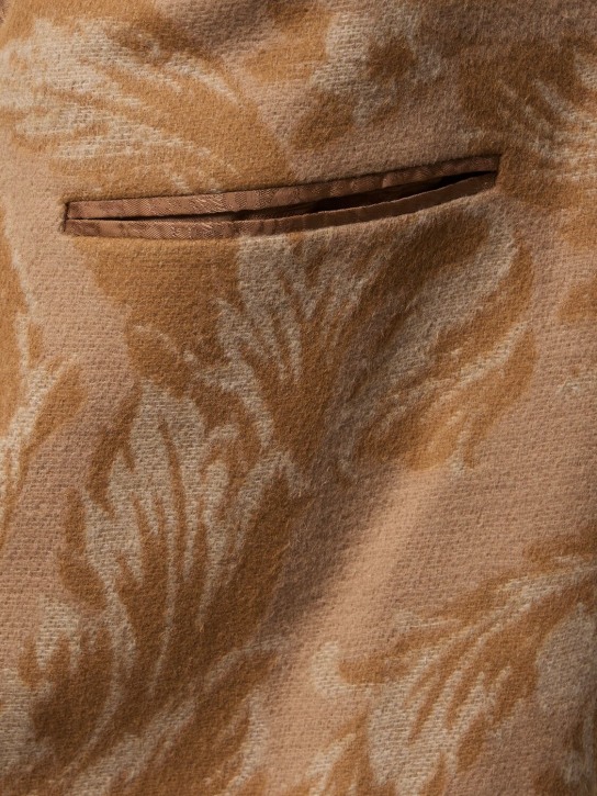 Versace: Wool & cashmere long coat - Camel - men_3 | Luisa Via Roma