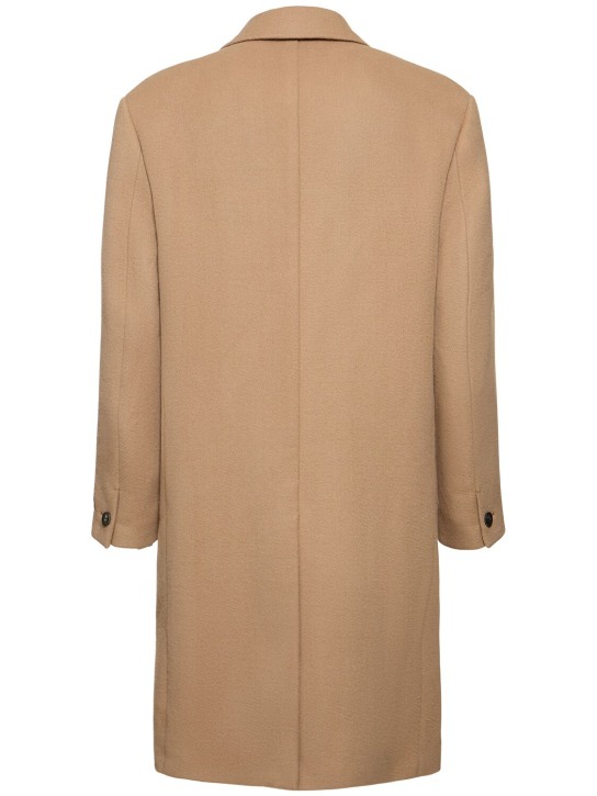Versace: Wool & cashmere long coat - Camel - men_4 | Luisa Via Roma