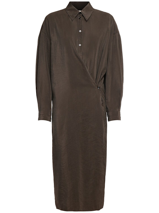 Lemaire: Dry silk straight collar dress - women_0 | Luisa Via Roma