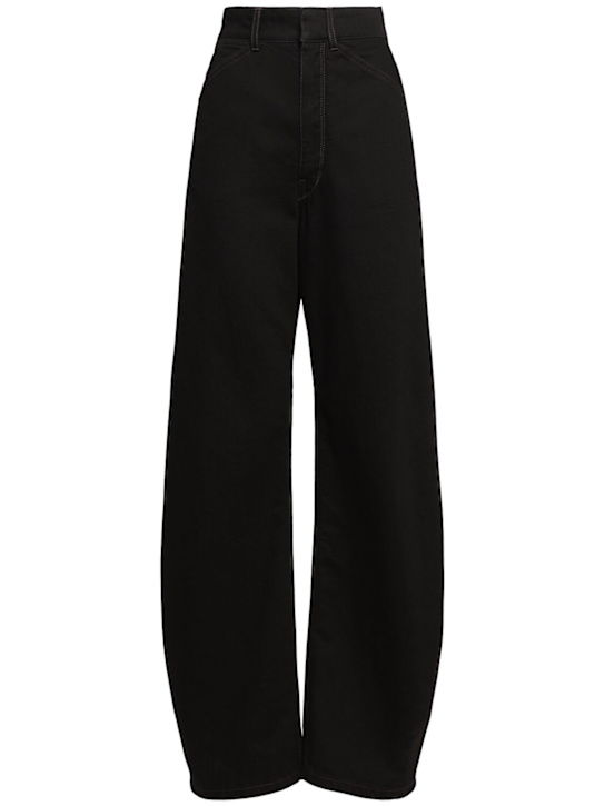 Lemaire: Denim high waisted curved jeans - Black - women_0 | Luisa Via Roma