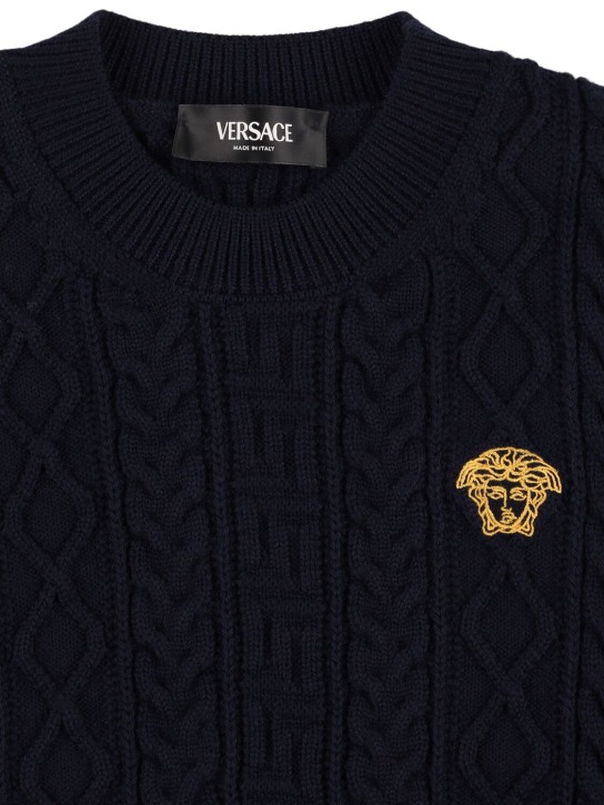 Versace: Maglia in lana - Blu - kids-boys_1 | Luisa Via Roma