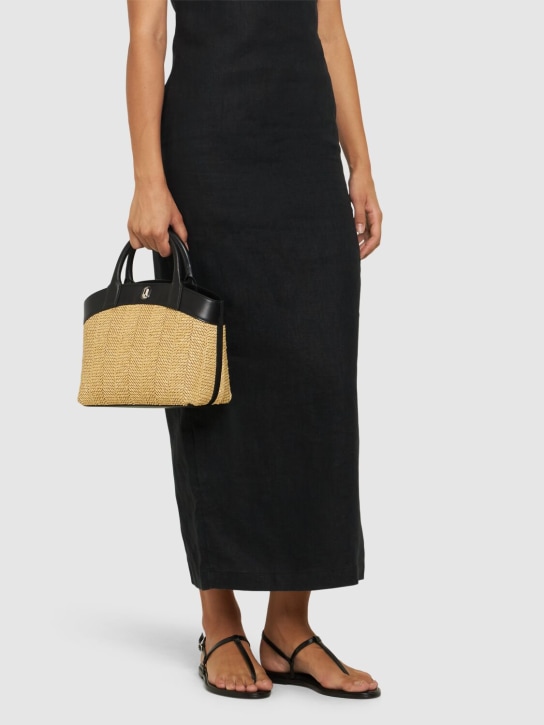 Savette: Small Tondo raffia top handle bag - women_1 | Luisa Via Roma