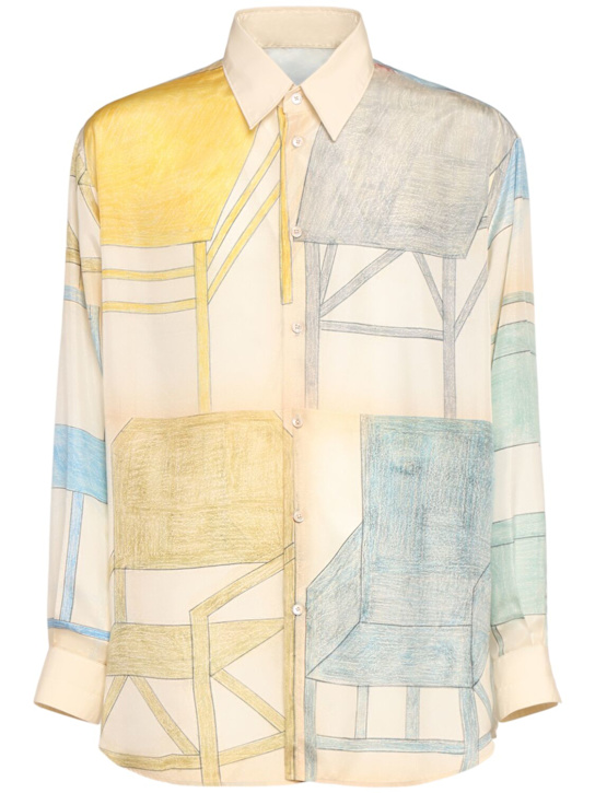 Lemaire: Camisa de algodón - Creamy White / - men_0 | Luisa Via Roma