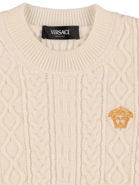 Versace: Strickpullover aus Wolle - Weiß - kids-boys_1 | Luisa Via Roma