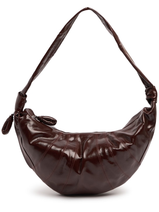 Lemaire: Large Croissant coated cotton bag - Choco Fondant - women_0 | Luisa Via Roma