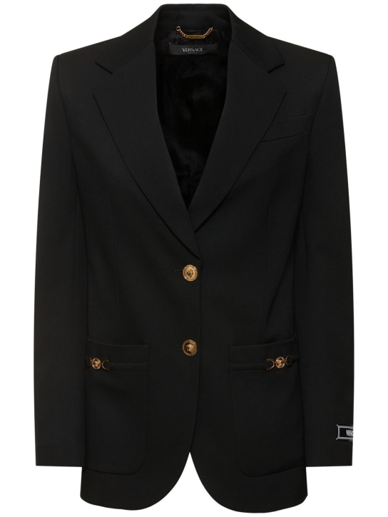 Versace: Informal stretch wool jacket - women_0 | Luisa Via Roma