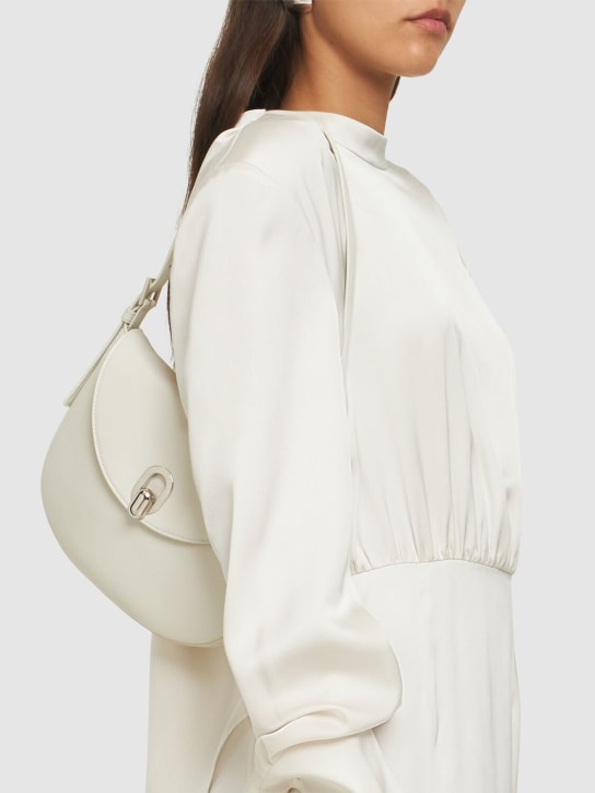 Savette: The Small Tondo smooth leather hobo bag - Ivory - women_1 | Luisa Via Roma