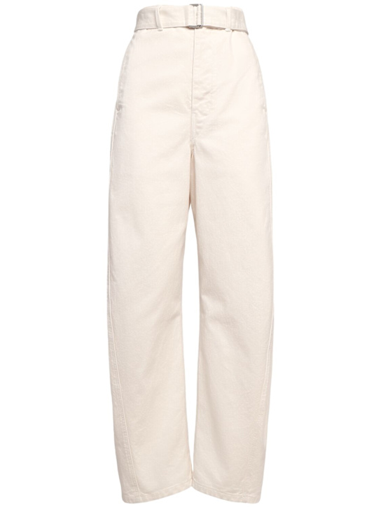 Lemaire: Twisted belted jeans - White - women_0 | Luisa Via Roma