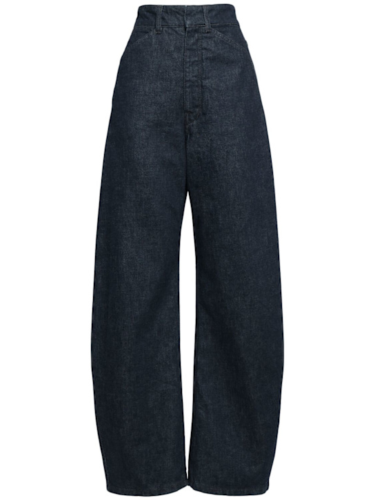 Lemaire: Jeans in cotone con cintura - Blu - women_0 | Luisa Via Roma