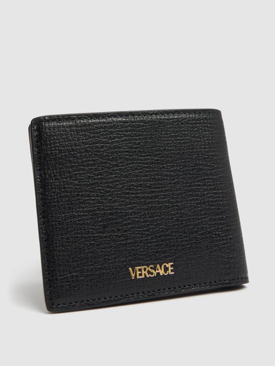 Versace: Bifold leather wallet - Black - men_1 | Luisa Via Roma