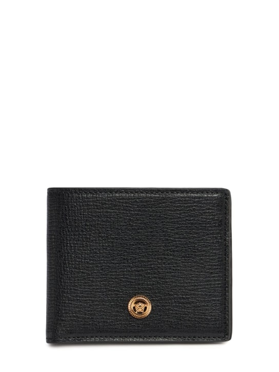 Versace: Bifold leather wallet - Black - men_0 | Luisa Via Roma