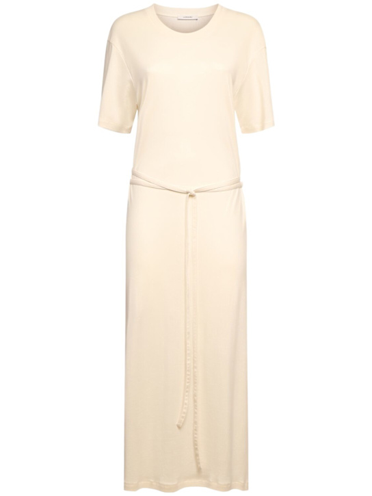 Lemaire: Vestido camiseta de jersey - Beige Claro - women_0 | Luisa Via Roma