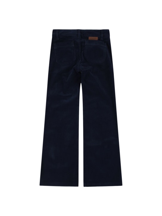 Bonpoint: Cotton stretch gabardine pants - Blue - kids-girls_1 | Luisa Via Roma