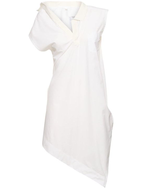 Sacai: Cotton blend poplin mini dress - Off White - women_0 | Luisa Via Roma