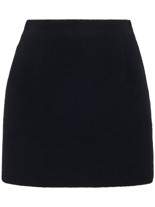 Alessandra Rich: Tweed bouclé mini skirt - Black - women_0 | Luisa Via Roma