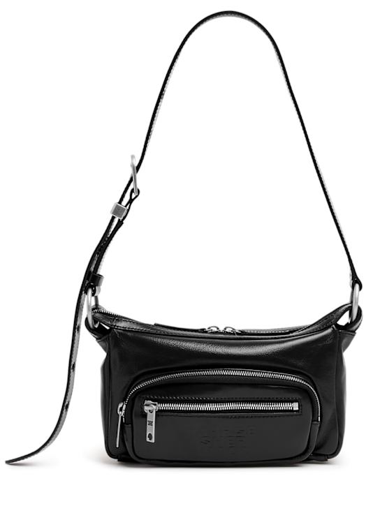 MARGESHERWOOD: Borsa mini hobo Outpocket in pelle lucida - Nero - women_0 | Luisa Via Roma