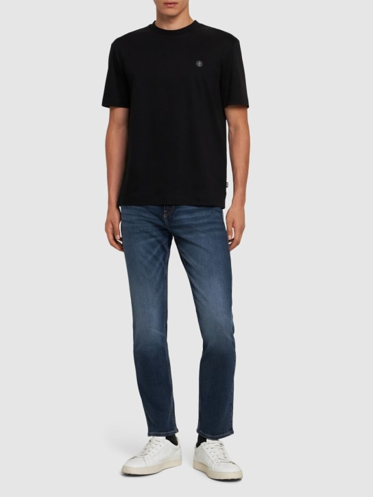 Boss: Taut cotton t-shirt - Black - men_1 | Luisa Via Roma