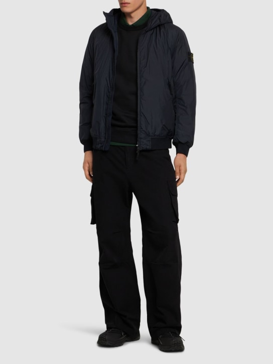 Stone Island: Hooded padded bomber jacket - men_1 | Luisa Via Roma