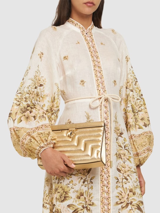 Jimmy Choo: Avenue quilted metallic pouch - women_1 | Luisa Via Roma