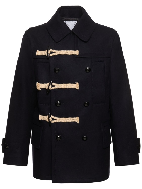 Sacai: Wool jacket - Navy - men_0 | Luisa Via Roma