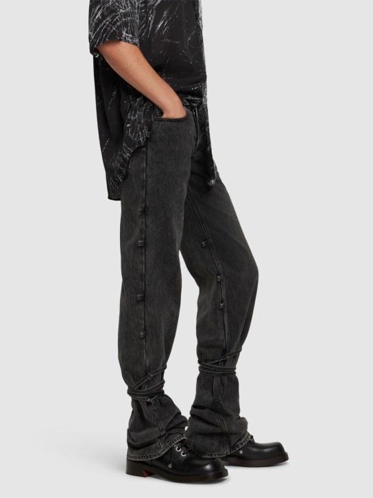 McQueen: Squared toe leather lace-up shoes - Black - men_1 | Luisa Via Roma