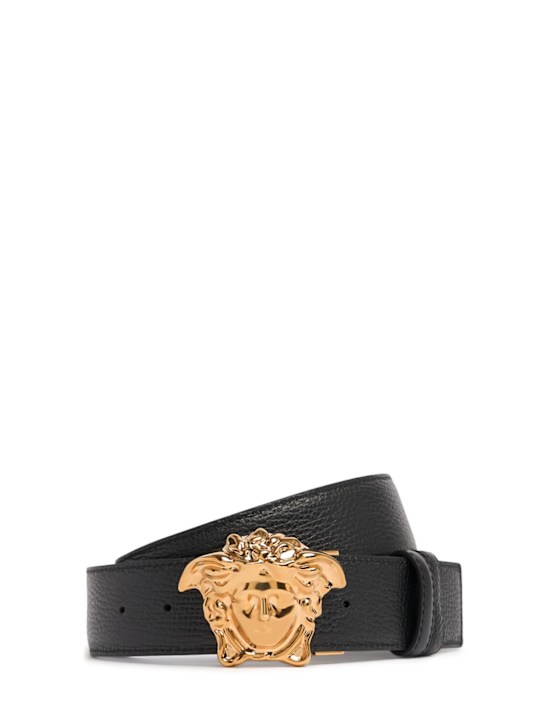 Versace: 4cm Medusa reversible leather belt - men_0 | Luisa Via Roma