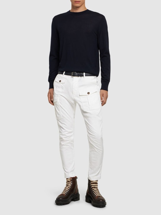 Dsquared2: Maglia girocollo in lana - Navy - men_1 | Luisa Via Roma