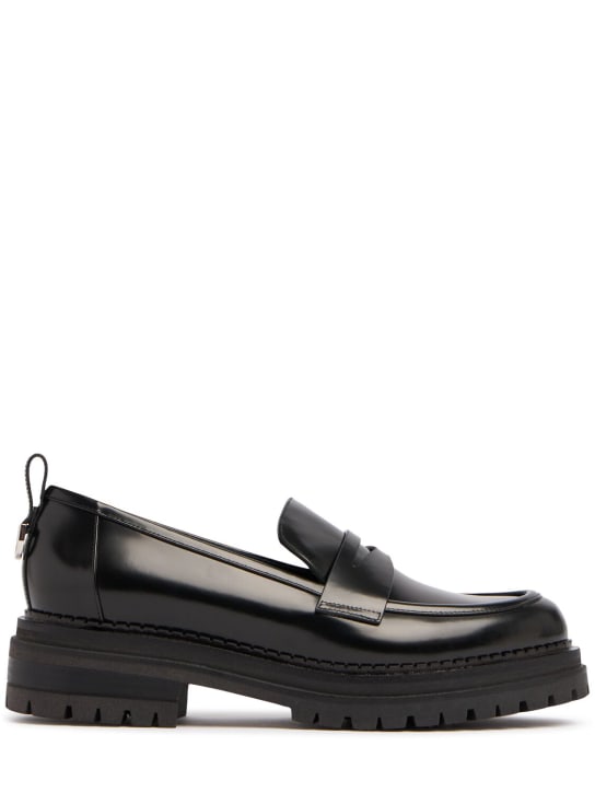 Sergio Rossi: 15mm Leather loafers - Black - women_0 | Luisa Via Roma