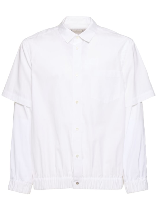 Sacai: Camisa de popelina de algodón - Blanco Opaco - men_0 | Luisa Via Roma