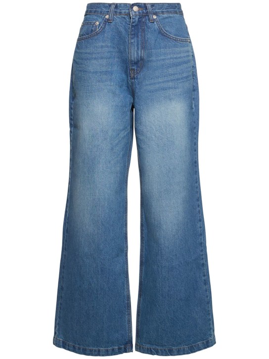 LOW CLASSIC: Jeans larghi vita media in denim - women_0 | Luisa Via Roma
