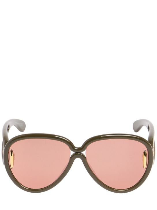 Loewe: Paula's Ibiza mask sunglasses - Dk Green/Smoke - men_0 | Luisa Via Roma