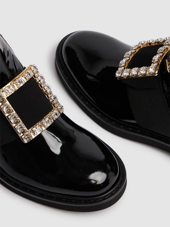 Roger Vivier: 25mm Viv Rangers patent leather boots - Black - women_3 | Luisa Via Roma