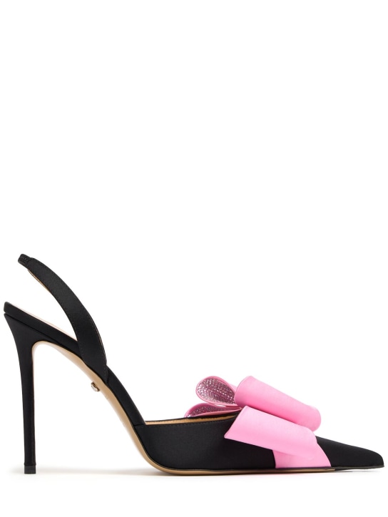 Mach & Mach: 110mm Le Cadeau satin slingback pumps - Black/Pink - women_0 | Luisa Via Roma