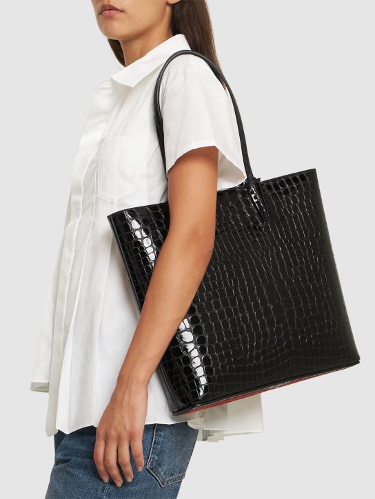 Christian Louboutin: N/S Cabata zipped embossed tote bag - Black - women_1 | Luisa Via Roma