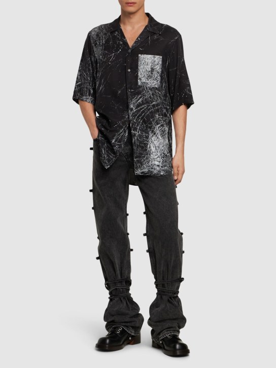 Alexander McQueen: Jeans baggy de algodón - Negro - men_1 | Luisa Via Roma