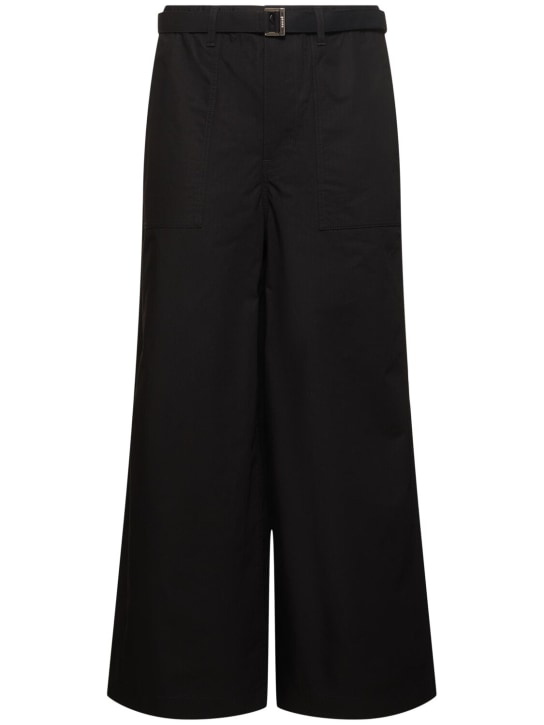 Rip Stop cotton blend wide pants - Thumbnail 1