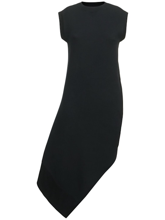 Sacai: Asymmetric sponge jersey long dress - women_0 | Luisa Via Roma
