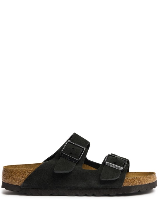 BIRKENSTOCK: Sandalen aus Wildleder „Arizona SFB“ - Schwarz - women_0 | Luisa Via Roma