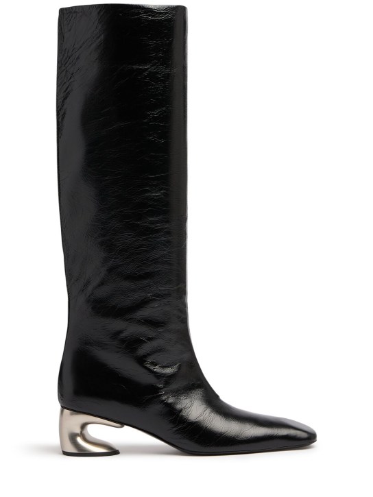 Jil Sander: 50mm Leather tall boots - women_0 | Luisa Via Roma