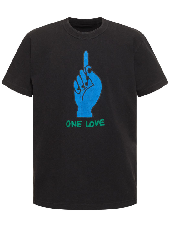 Sacai: Gonz x One Love cotton jersey t-shirt - Black - men_0 | Luisa Via Roma