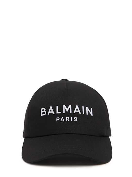 Balmain: Logo cotton baseball cap - men_0 | Luisa Via Roma