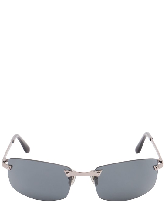 Acne Studios: Metallsonnenbrille „WW“ - Schwarz - women_0 | Luisa Via Roma