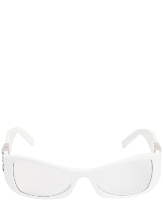 Givenchy: Rechteckige Sonnenbrille „4G“ - Weiß - women_0 | Luisa Via Roma