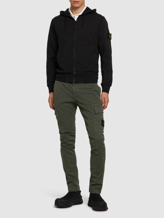 Stone Island: Hooded zip-up sweatshirt - men_1 | Luisa Via Roma
