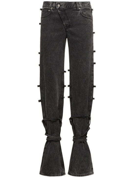 Alexander McQueen: Jean baggy en coton - Noir - men_0 | Luisa Via Roma