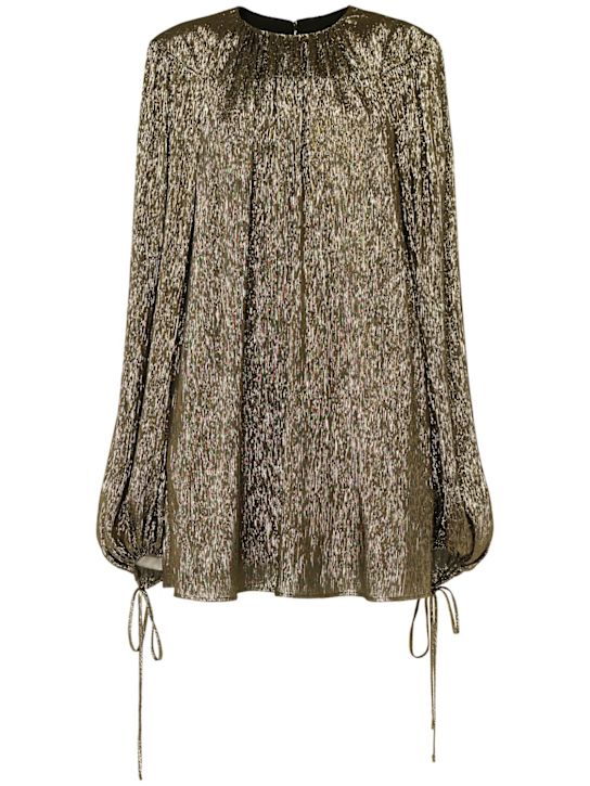Chloé: Lamé silk blend mini dress - women_0 | Luisa Via Roma