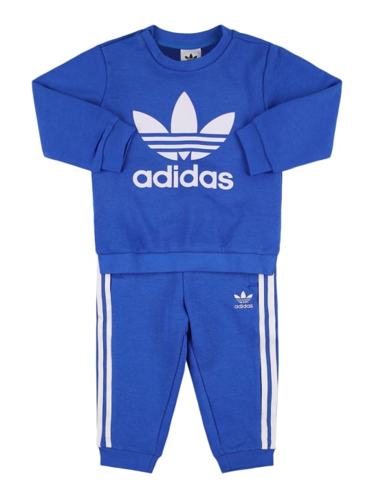 adidas Originals: Cotton blend sweatshirt & sweatpants - Blue - kids-boys_0 | Luisa Via Roma