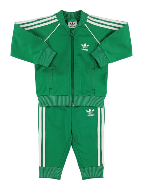 adidas Originals: Recycled poly sweatshirt & sweatpants - Green - kids-boys_0 | Luisa Via Roma