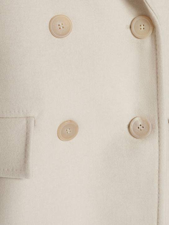 Max Mara: Nogara double breasted midi coat - Light Beige - women_5 | Luisa Via Roma