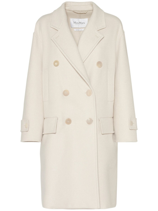 Max Mara: Nogara double breasted midi coat - Light Beige - women_0 | Luisa Via Roma